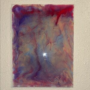 Vibrant Red and Purple Abstract Art Canvas